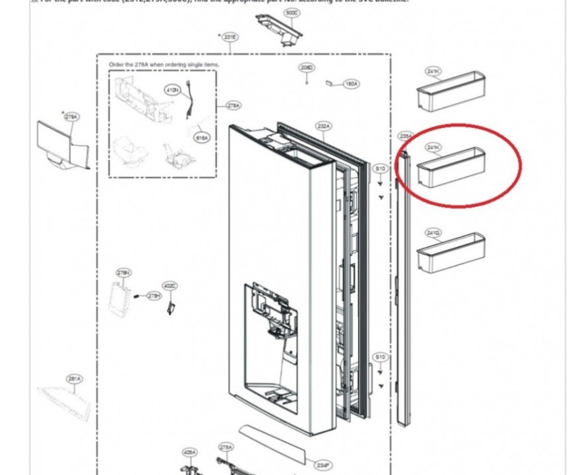 LG AAP74271311 Fridge Door Shelf
