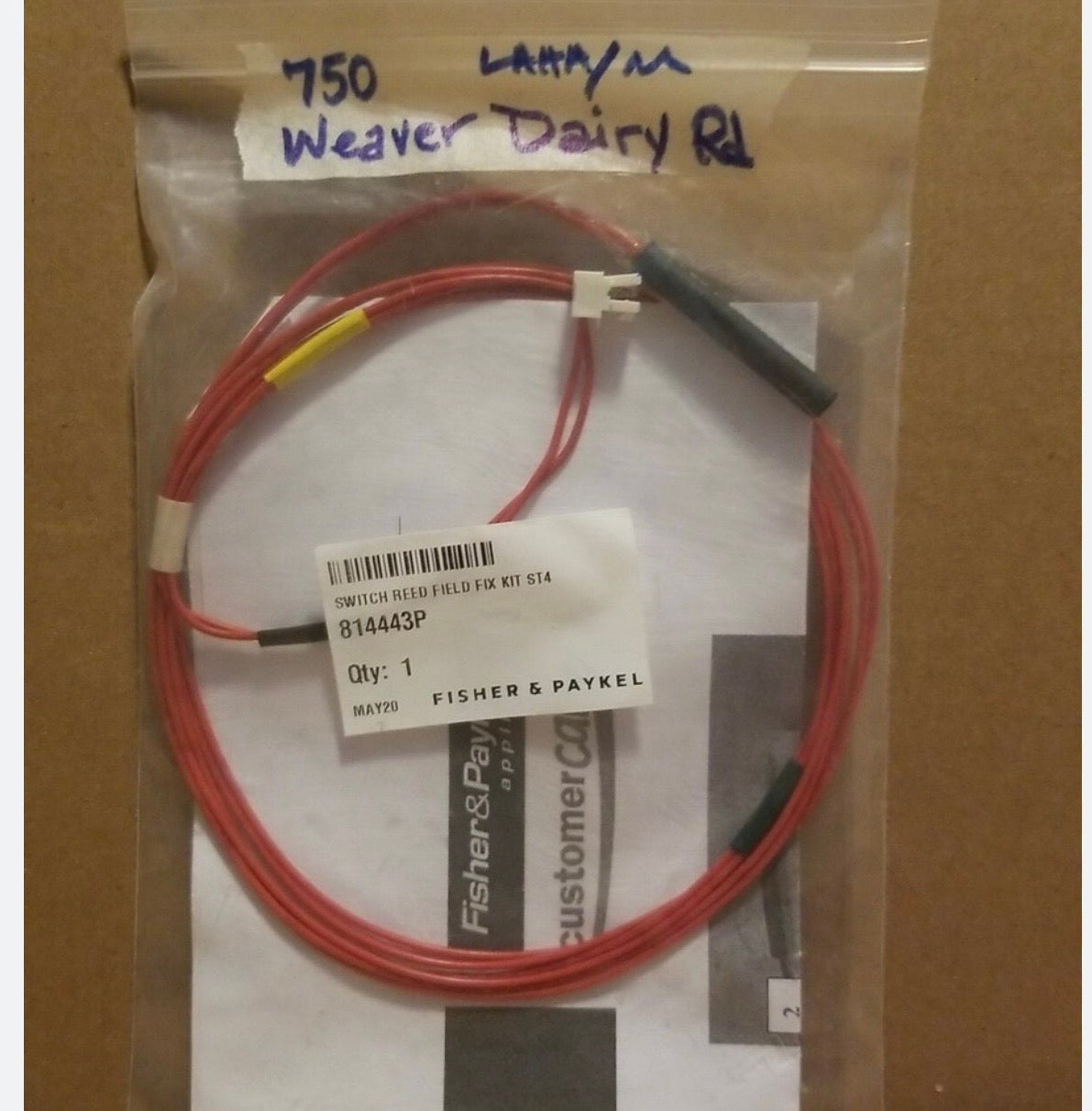 Fisher & Paykel 814443P Fridge Door Reed Switch Kit-E381T