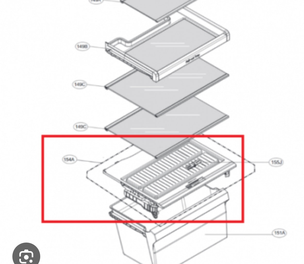 LG ACQ86895603 Fridge Crisper Cover-Gt-332Mpl