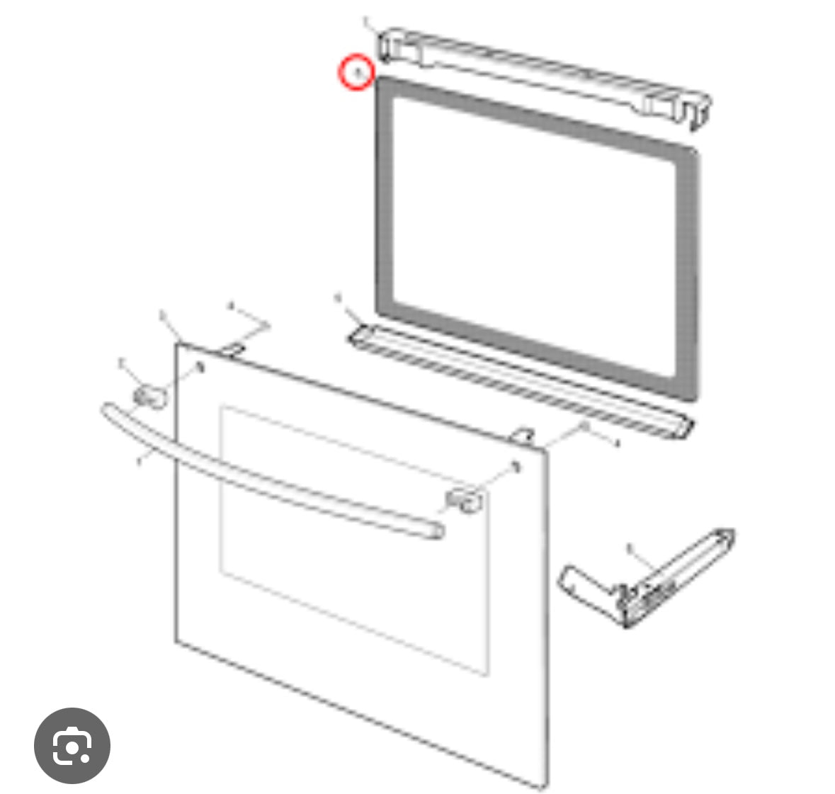 4055980082 (0255003899K) ELECTROLUX / WESTINGHOUSE OVEN DOOR INNER GLASS PANEL