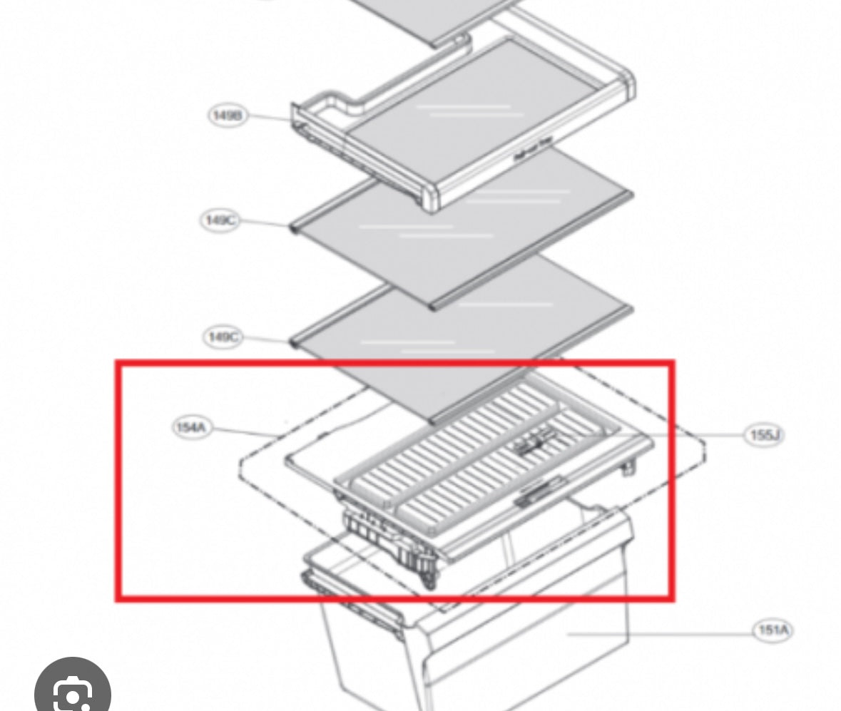 LG ACQ86895608 Fridge Crisper Cover-Gt-332Mpl5 Gt-332Mpl