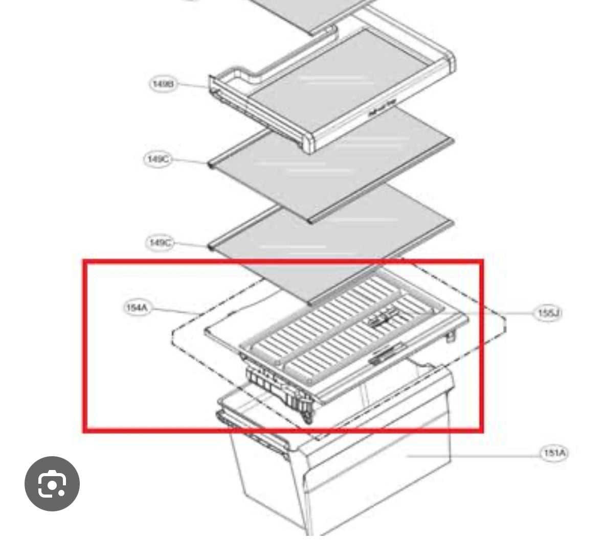 LG ACQ86895608 Fridge Crisper Cover-Gt-332Mpl5 Gt-332Mpl