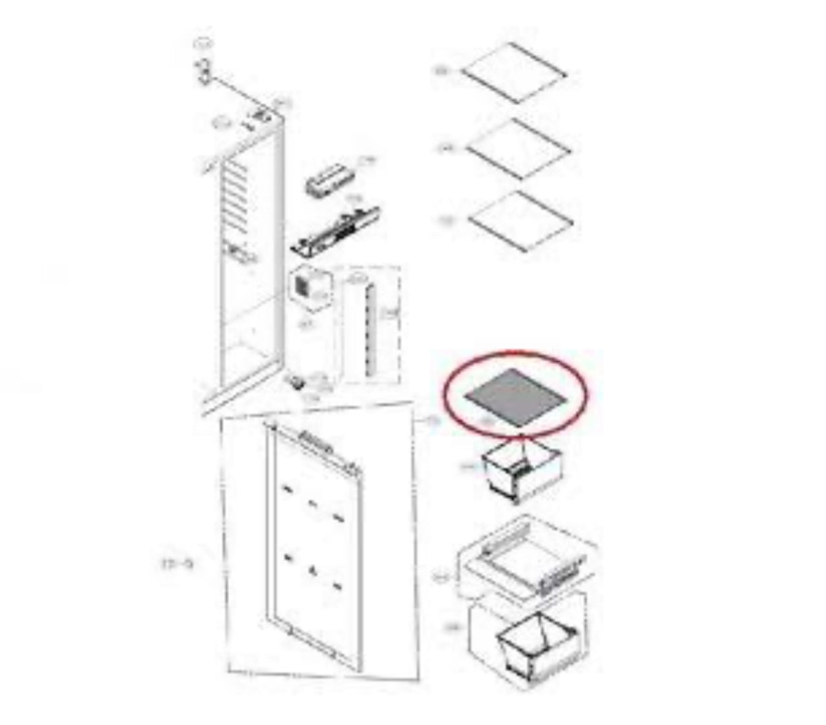 LG AHT74413815 Fridge Freezer Shelf