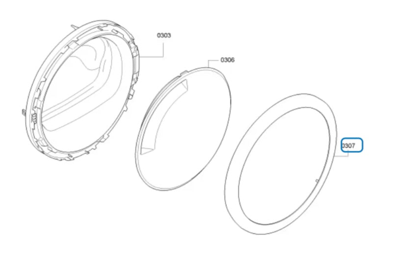 11004045 Bosch Series 8 heat pump dryer Outer ring - WTW87565AU/01 WTW87565AU/02 WTW87565AU/03