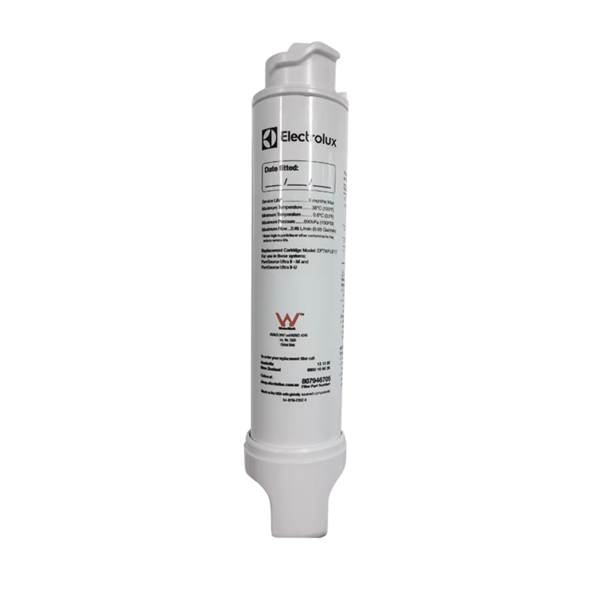 807946705 (ACC204) ELECTROLUX WESTINGHOUSE FRIDGE WATER FILTER ASSEMBLY (PINOT)
