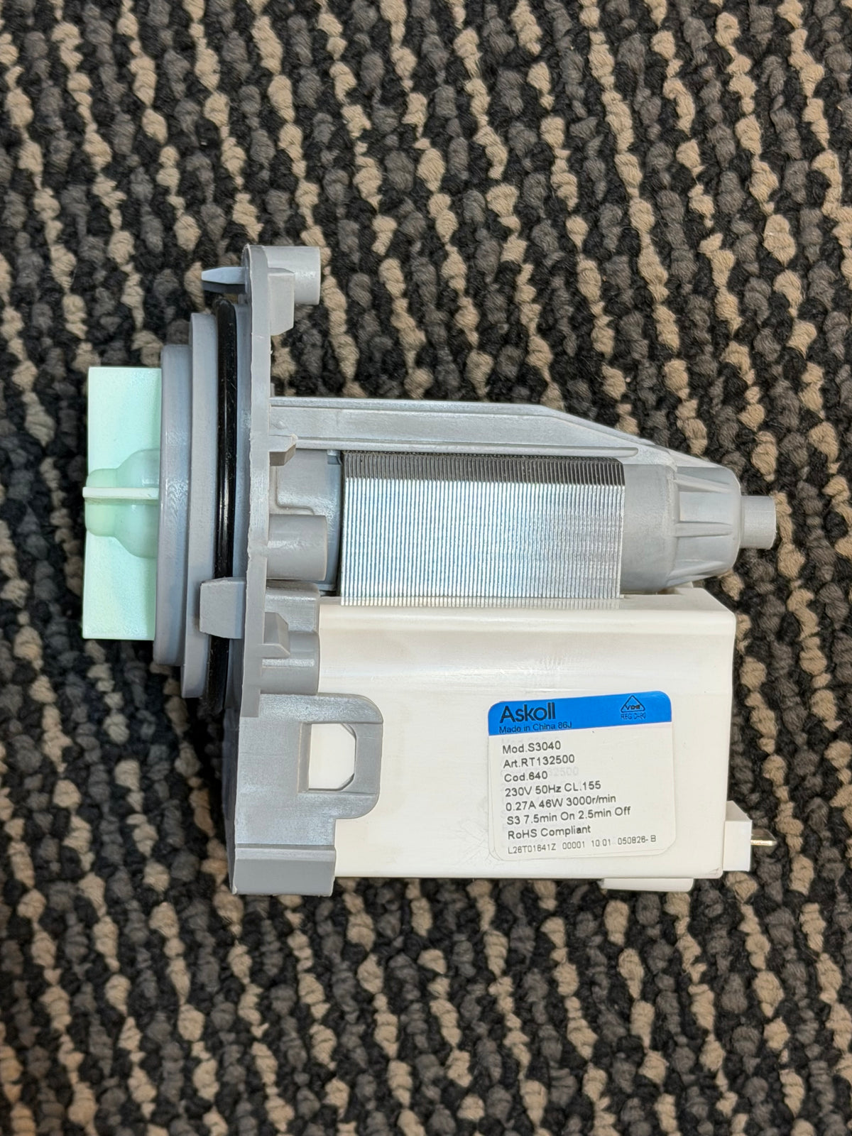 Fisher Paykel top loader Drain pump motor only S3040 429638P 429640P