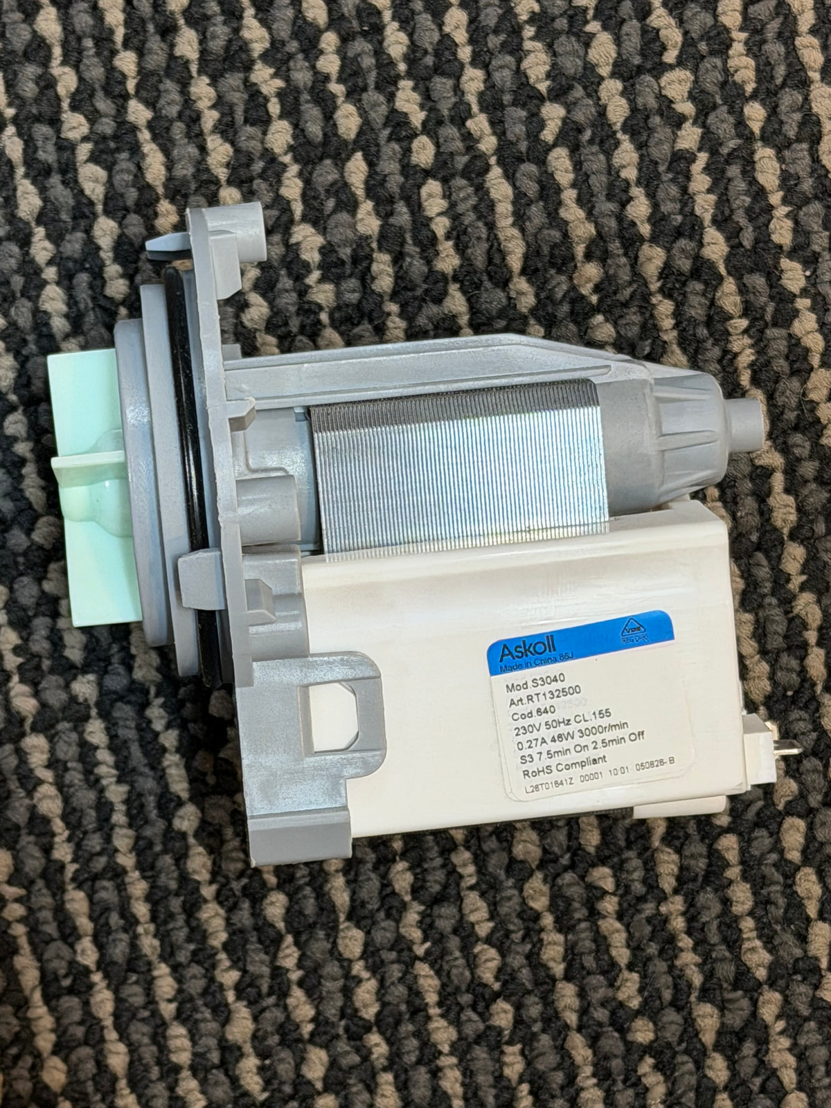 Fisher Paykel top loader Drain pump motor only S3040 429638P 429640P
