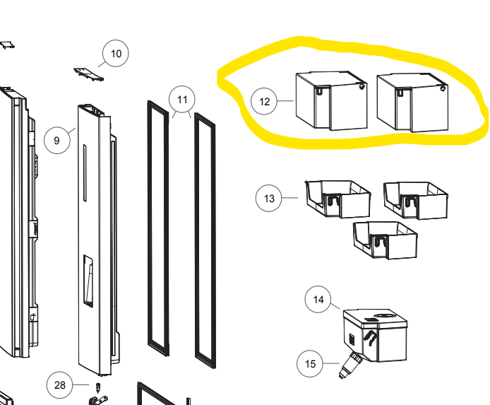 Haier H0060851198 Fisher &amp; Paykel Fridge Dairy Cover Shelf - Top door shelf on fridge door