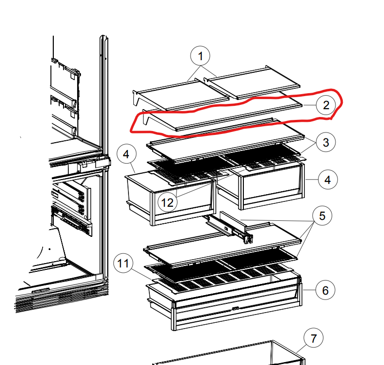 Fisher &amp; Paykel 837945P Shelf Cantilever Full Assy - 26531-A RS9120WLJ1