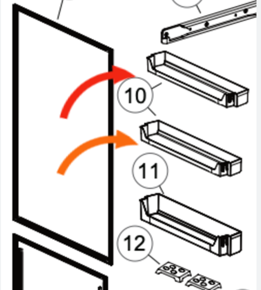 Haier H0060842658A Haier Fridge Door Middle/Top Rack/Shelf