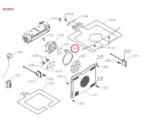 437928 Asko Oven Fan Forced Heating Element 2100W