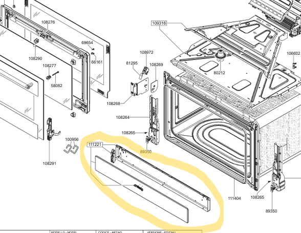 696139103 SMEG OVEN KICKPLATE/LOWER DRAWER PANEL