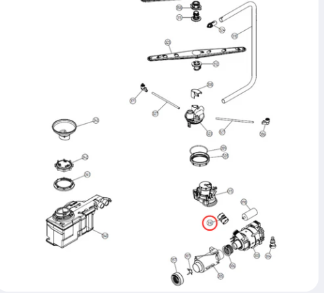 484503 Asko Dishwasher Pump Sump Hose With Clamps