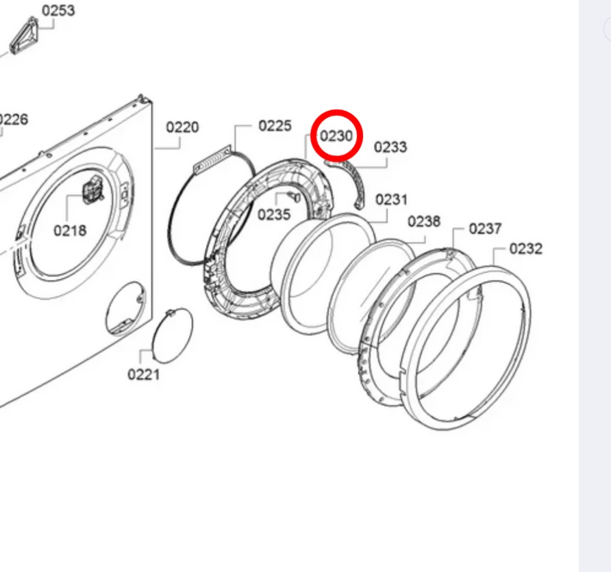 20001372 Bosch Fl Washer Door Window Frame Inner silver - WAN24121AU, WAN24124AU