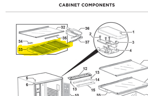 Fisher &amp; Paykel 836573 Fridge Humidity Control Lid-E406/E442