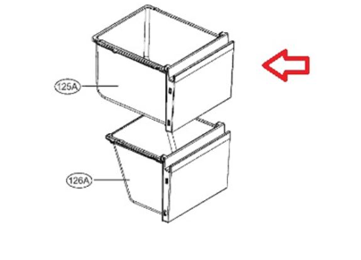 LG AJP73894403 Freezer upper Drawer Assy - &quot;Freezing Zone&quot;