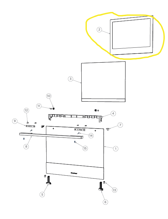 Fisher &amp; Paykel 561177P Oven Glass Door Inner P OB60SC7CEPX2