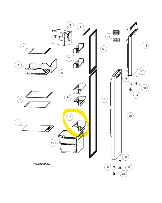 Haier HR05X01242 Haier Fridge Lower Shelf-Hrf454Tw