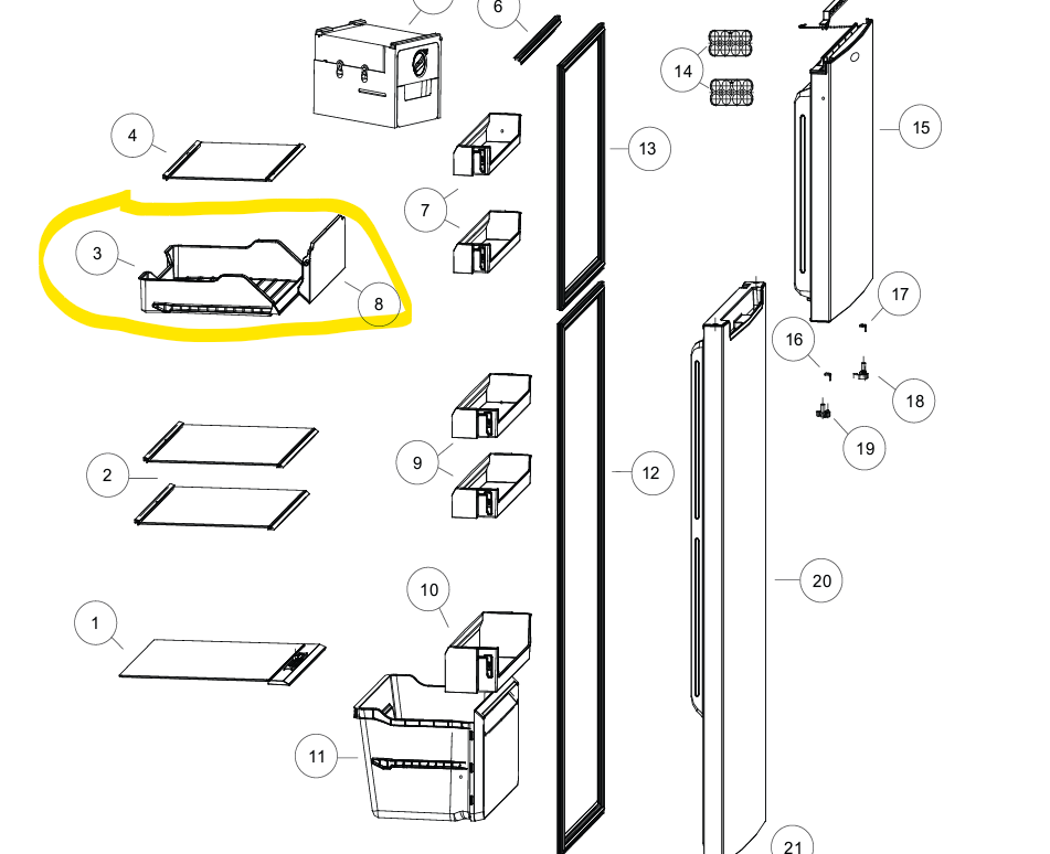 Haier HR05X01247 Haier Fridge Drawer