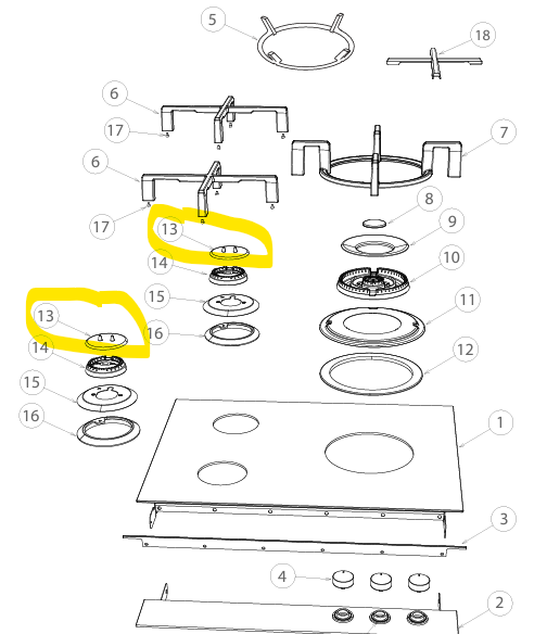 Fisher &amp; Paykel 533879 Cooktop Burner Cap Defendi Sr