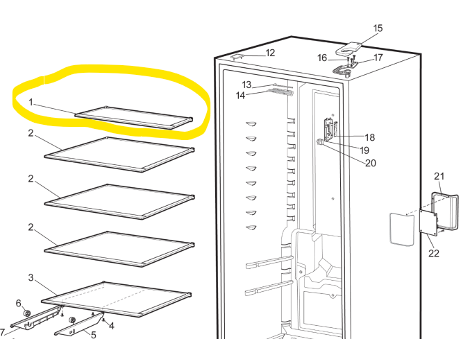 Electrolux M1529083(140026770028) Shelf Fc Short Wh Wrb5004Wa Electrolux