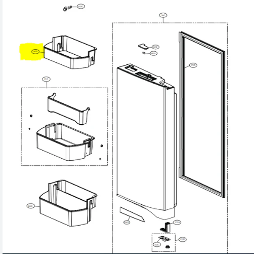 LG AAP74691301 Fridge Door Upper Basket Shelf-Gf-L708Pl