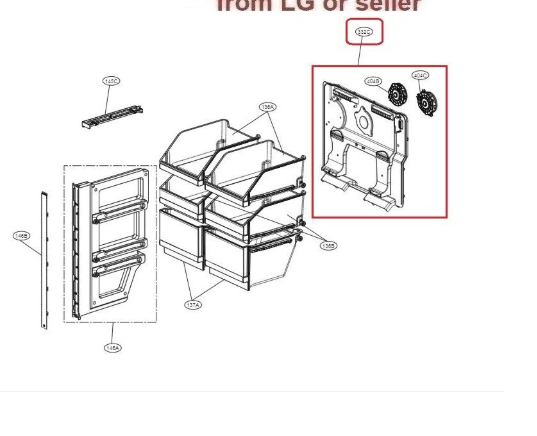 LG AEB75484908 Fridge Back Panel With Motors-Gf-L570 Gl-V570