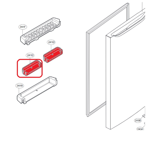 LG MAN62871801 Fridge Freezer Door Basket/Shelf