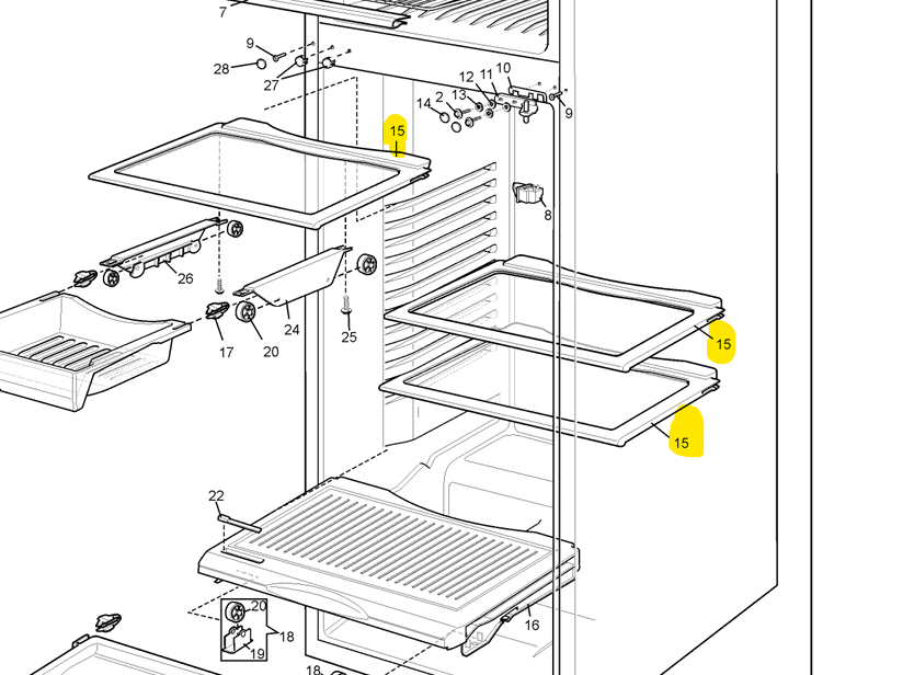 Electrolux M1487420 (85814604238) (1460423) Shelf Fc 505.47Mm X 334.79Mm Electrolux
