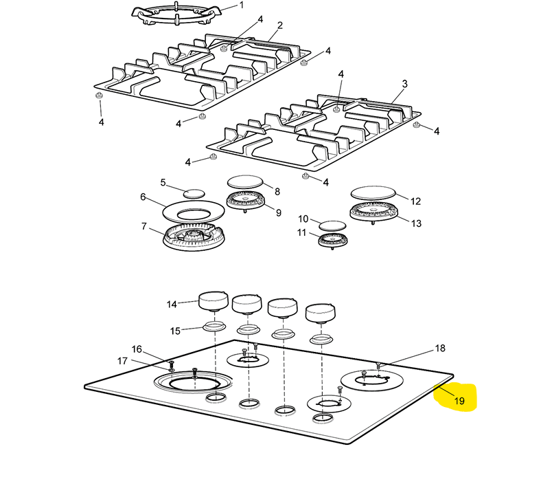 Electrolux A05782120 (140057821203) Glass Ceramic Ehg645Bd