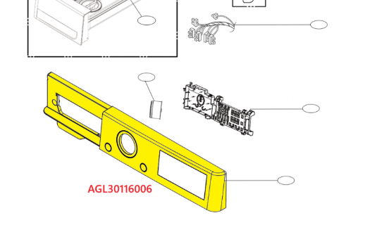 LG AGL30116006 FL Washer Control Panel Cover Black