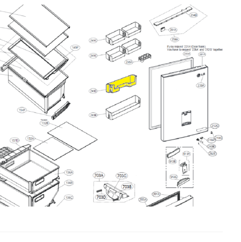 LG MAN64468501 Fridge Freezer Door Basket/Shelf