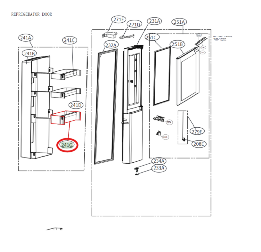 LG MAN63908301 Fridge Freezer Door Shelf (Bottom)