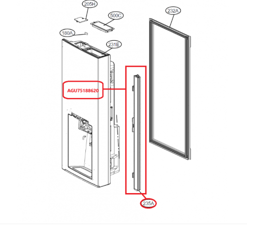 LG AGU75188620 Fridge Flapper/Heater Element