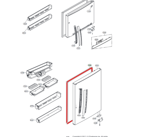 LG ADX73270694 Fridge Freezer Door Gasket/Seal