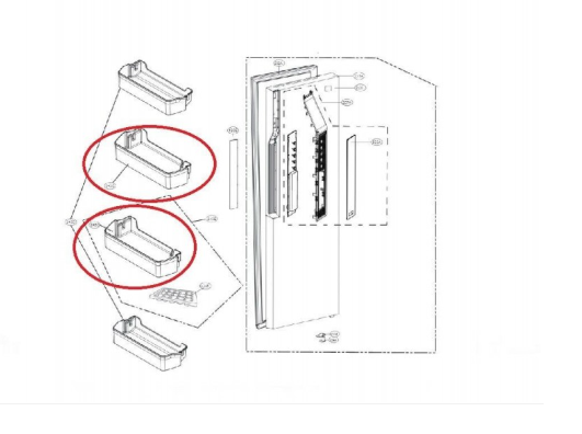 LG MAN62788801 Fridge Freezer Door Shelf